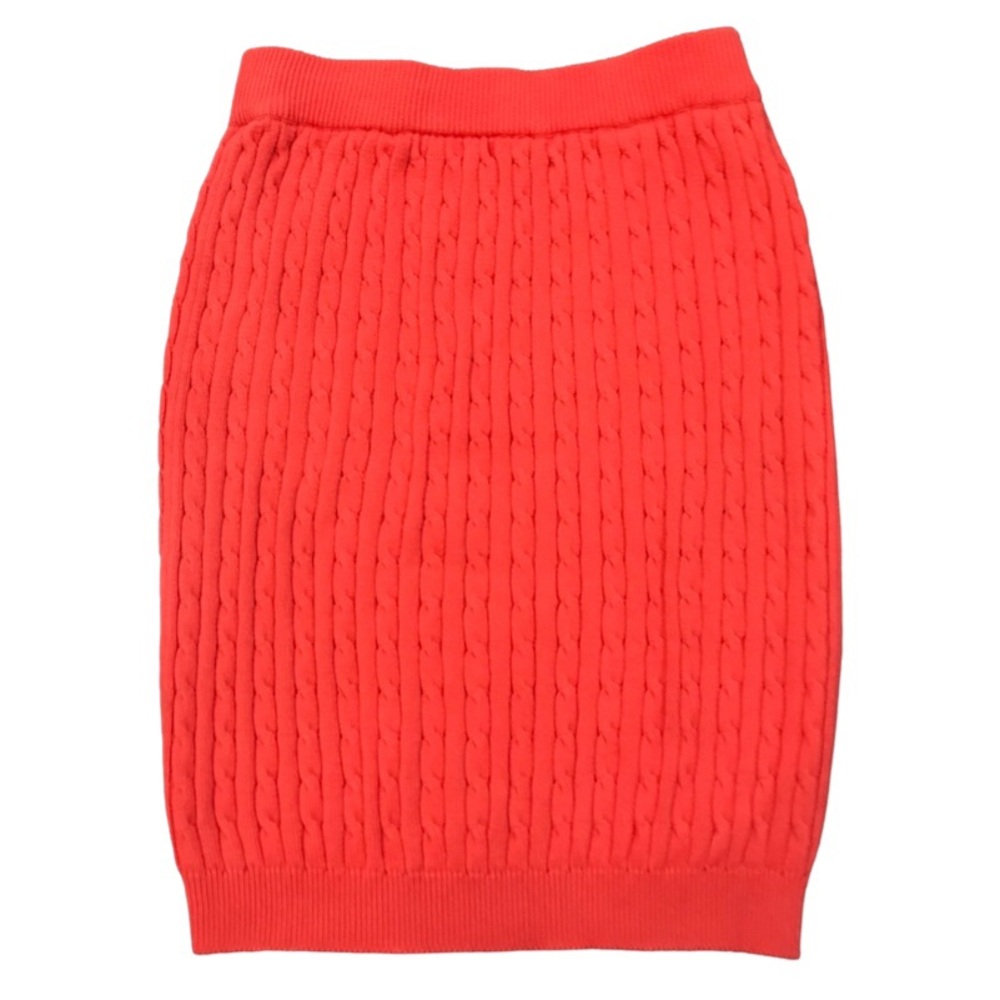 Bright Coral Knit Skirt by Andrea Jovine